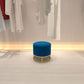Modern Pouf Ottoman Velvet Upholstered Tear Resistant Round Ottoman with Chair Legs Blue 1 Piece Clearhalo 'furn' 'furn_ottomans_poufs' 'Furniture' 'Living Room Furniture' 'Ottomans & Poufs' 'ottomans_poufs' 5956020