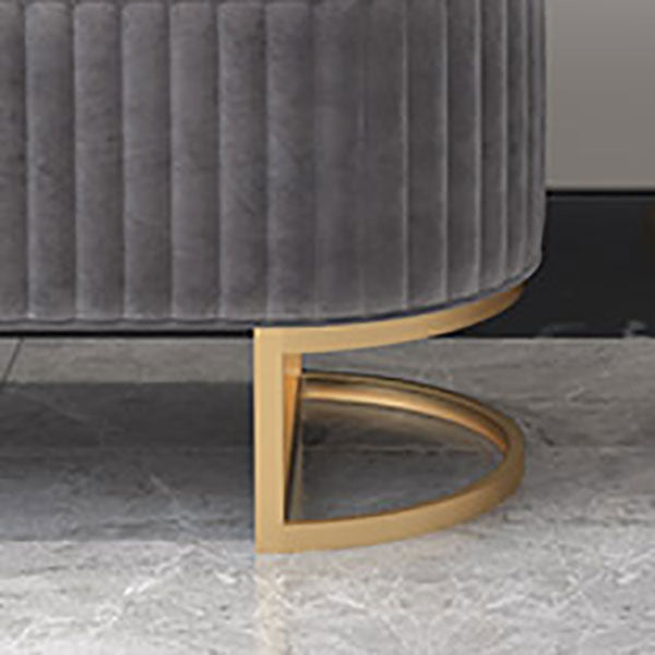 Modern Pouf Ottoman Velvet Upholstered Tear Resistant Round Ottoman with Chair Legs Clearhalo 'furn' 'furn_ottomans_poufs' 'Furniture' 'Living Room Furniture' 'Ottomans & Poufs' 'ottomans_poufs' 5956022