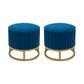 Modern Pouf Ottoman Velvet Upholstered Tear Resistant Round Ottoman with Chair Legs Blue 2 Piece Set Clearhalo 'furn' 'furn_ottomans_poufs' 'Furniture' 'Living Room Furniture' 'Ottomans & Poufs' 'ottomans_poufs' 5956031