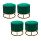 Modern Pouf Ottoman Velvet Upholstered Tear Resistant Round Ottoman with Chair Legs Green 4 Piece Set Clearhalo 'furn' 'furn_ottomans_poufs' 'Furniture' 'Living Room Furniture' 'Ottomans & Poufs' 'ottomans_poufs' 5956037