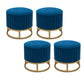 Modern Pouf Ottoman Velvet Upholstered Tear Resistant Round Ottoman with Chair Legs Blue 4 Piece Set Clearhalo 'furn' 'furn_ottomans_poufs' 'Furniture' 'Living Room Furniture' 'Ottomans & Poufs' 'ottomans_poufs' 5956038