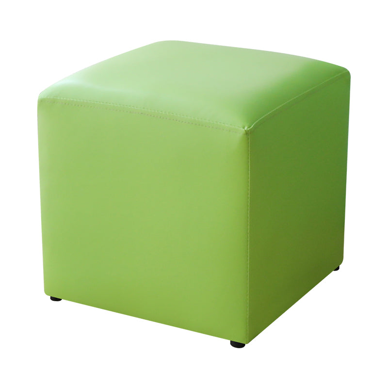 Modern Pure Color Cube Sqaure Faux Leather Cube for Living Room Green 1 Piece Clearhalo 'furn' 'furn_ottomans_poufs' 'Furniture' 'Living Room Furniture' 'Ottomans & Poufs' 'ottomans_poufs' 5956076