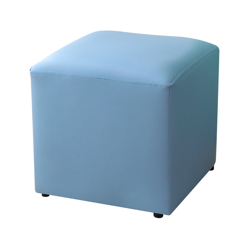 Modern Pure Color Cube Sqaure Faux Leather Cube for Living Room Blue 1 Piece Clearhalo 'furn' 'furn_ottomans_poufs' 'Furniture' 'Living Room Furniture' 'Ottomans & Poufs' 'ottomans_poufs' 5956077