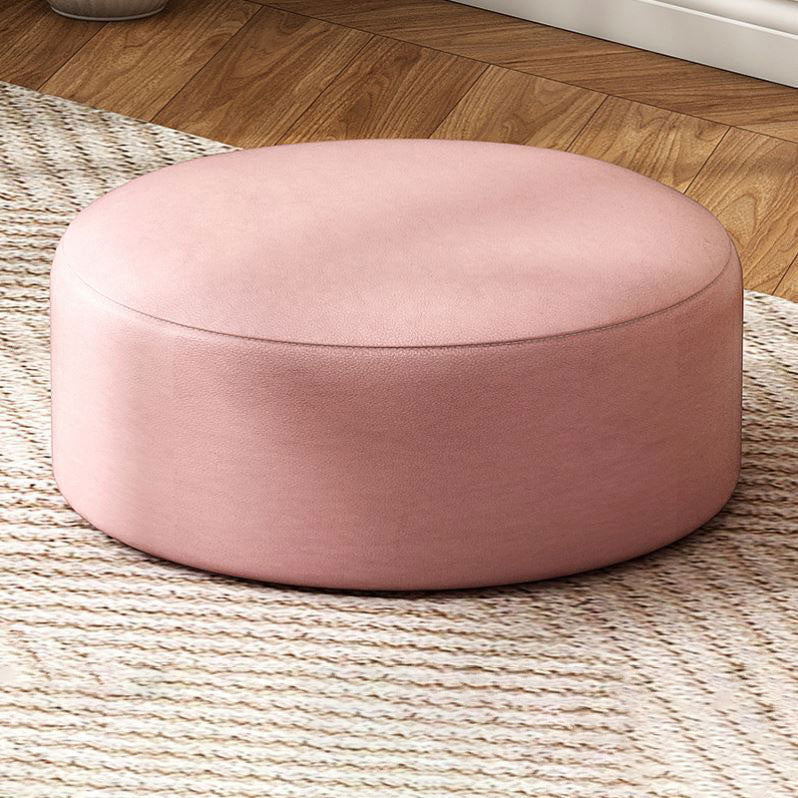 Tessuto pouf a colore solido rotondo resistente al graffio contemporaneo pouf pouf