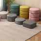 Tessuto pouf a colore solido rotondo resistente al graffio contemporaneo pouf pouf