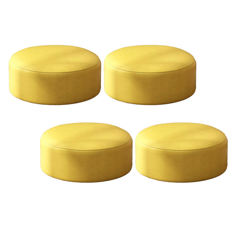 Tessuto pouf a colore solido rotondo resistente al graffio contemporaneo pouf pouf