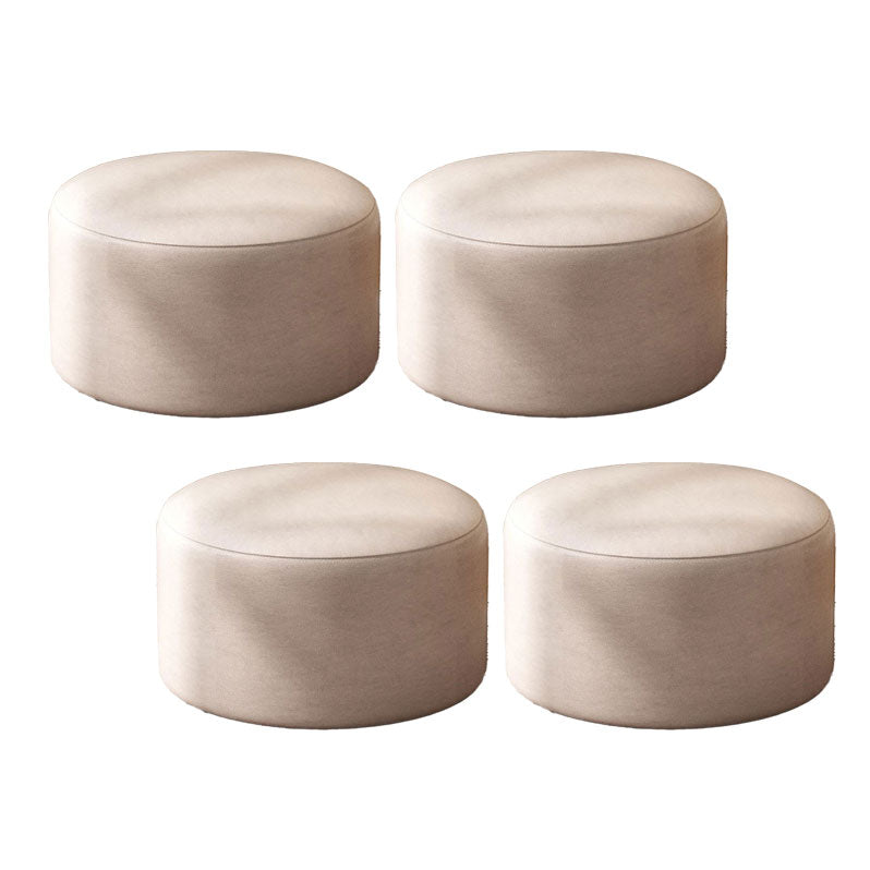 Tessuto pouf a colore solido rotondo resistente al graffio contemporaneo pouf pouf
