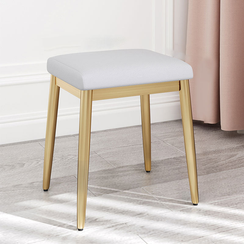 Modern Grey Standard Leather Solid Color Rectangle Indoor Standard Gold 1 Piece Clearhalo 'furn' 'furn_ottomans_poufs' 'Furniture' 'Living Room Furniture' 'Ottomans & Poufs' 'ottomans_poufs' 5956172