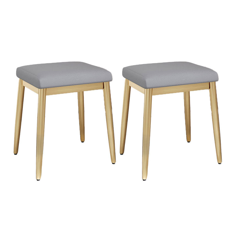 Modern Grey Standard Leather Solid Color Rectangle Indoor Standard Dark Gold 2 Piece Set Clearhalo 'furn' 'furn_ottomans_poufs' 'Furniture' 'Living Room Furniture' 'Ottomans & Poufs' 'ottomans_poufs' 5956190