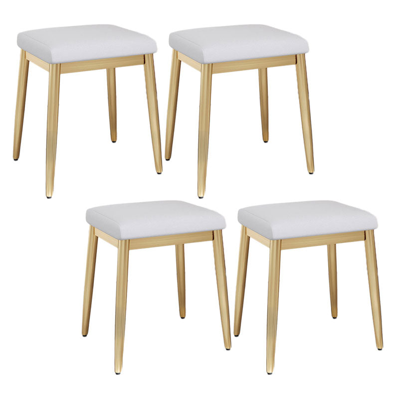 Modern Grey Standard Leather Solid Color Rectangle Indoor Standard Gold 4 Piece Set Clearhalo 'furn' 'furn_ottomans_poufs' 'Furniture' 'Living Room Furniture' 'Ottomans & Poufs' 'ottomans_poufs' 5956197