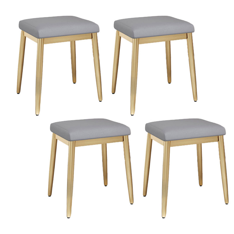 Modern Grey Standard Leather Solid Color Rectangle Indoor Standard Dark Gold 4 Piece Set Clearhalo 'furn' 'furn_ottomans_poufs' 'Furniture' 'Living Room Furniture' 'Ottomans & Poufs' 'ottomans_poufs' 5956200