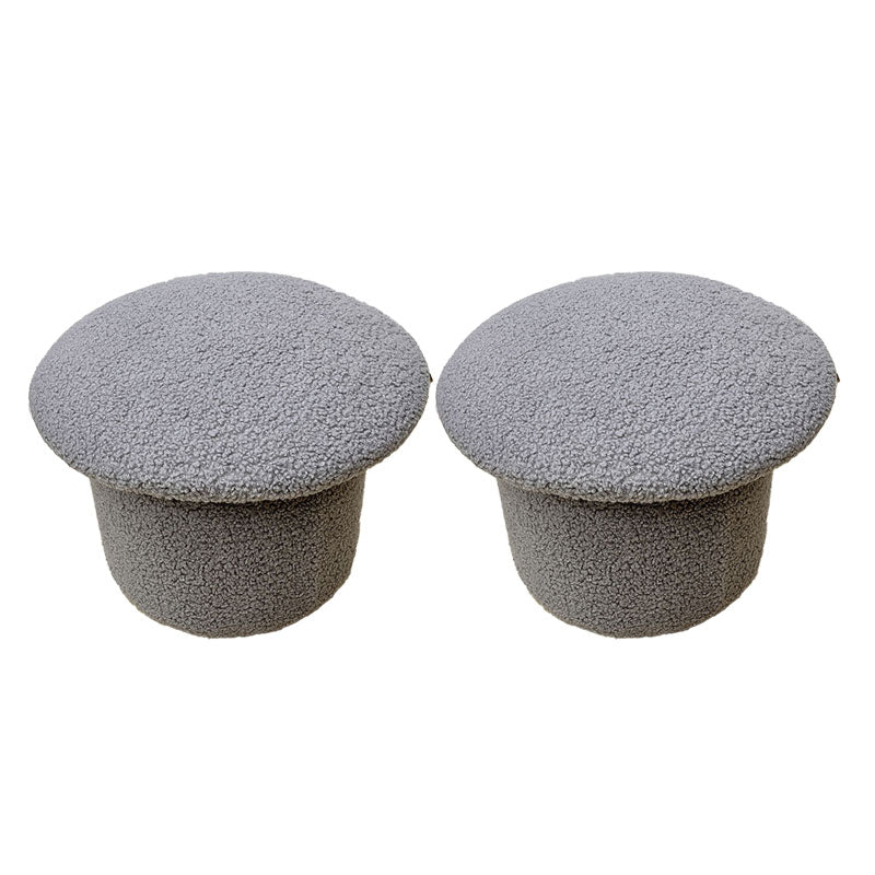 Modern Velvet Pouf Plain Specialty Water Resistant Chair Ottoman Grey 2 Piece Set Clearhalo 'furn' 'furn_ottomans_poufs' 'Furniture' 'Living Room Furniture' 'Ottomans & Poufs' 'ottomans_poufs' 5956216