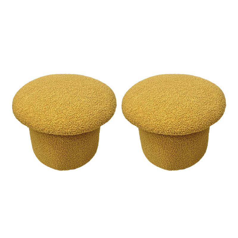 Modern Velvet Pouf Plain Specialty Water Resistant Chair Ottoman Yellow 2 Piece Set Clearhalo 'furn' 'furn_ottomans_poufs' 'Furniture' 'Living Room Furniture' 'Ottomans & Poufs' 'ottomans_poufs' 5956220