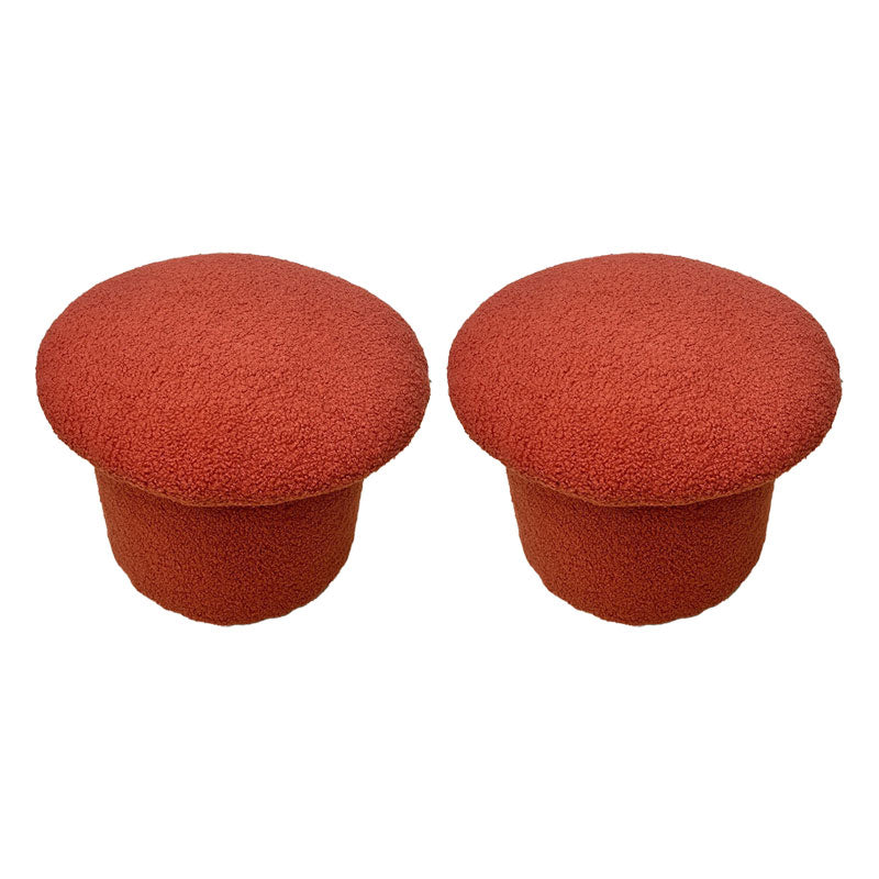 Modern Velvet Pouf Plain Specialty Water Resistant Chair Ottoman Red 2 Piece Set Clearhalo 'furn' 'furn_ottomans_poufs' 'Furniture' 'Living Room Furniture' 'Ottomans & Poufs' 'ottomans_poufs' 5956222