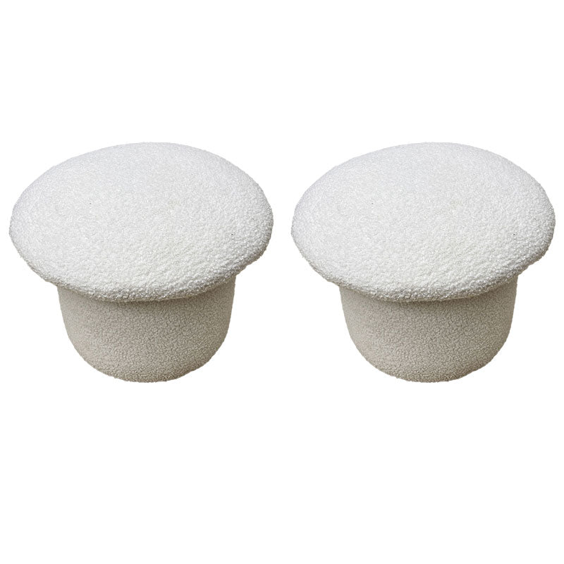 Modern Velvet Pouf Plain Specialty Water Resistant Chair Ottoman White 2 Piece Set Clearhalo 'furn' 'furn_ottomans_poufs' 'Furniture' 'Living Room Furniture' 'Ottomans & Poufs' 'ottomans_poufs' 5956225