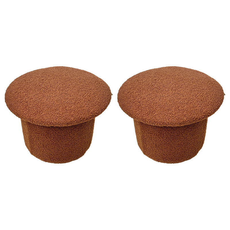Modern Velvet Pouf Plain Specialty Water Resistant Chair Ottoman Brown 2 Piece Set Clearhalo 'furn' 'furn_ottomans_poufs' 'Furniture' 'Living Room Furniture' 'Ottomans & Poufs' 'ottomans_poufs' 5956226