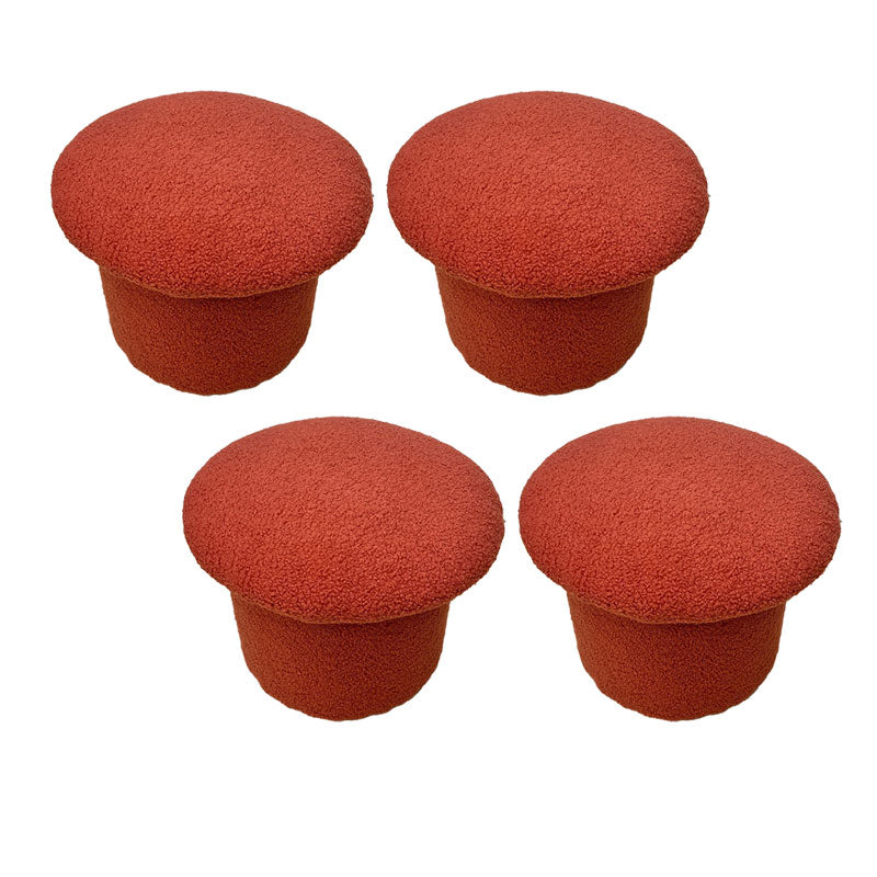 Modern Velvet Pouf Plain Specialty Water Resistant Chair Ottoman Red 4 Piece Set Clearhalo 'furn' 'furn_ottomans_poufs' 'Furniture' 'Living Room Furniture' 'Ottomans & Poufs' 'ottomans_poufs' 5956228