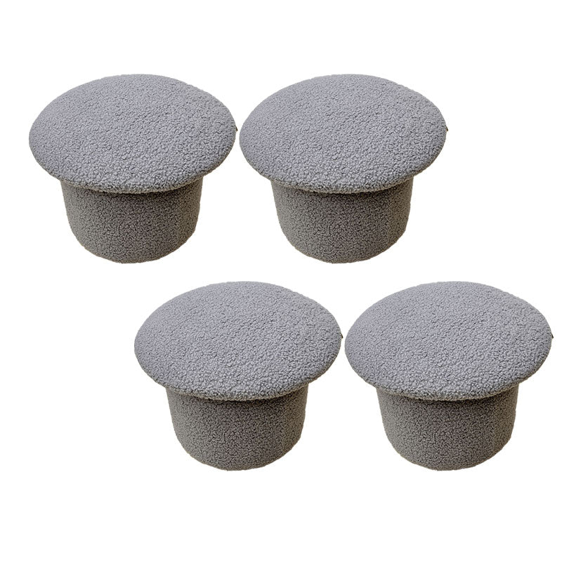 Modern Velvet Pouf Plain Specialty Water Resistant Chair Ottoman Grey 4 Piece Set Clearhalo 'furn' 'furn_ottomans_poufs' 'Furniture' 'Living Room Furniture' 'Ottomans & Poufs' 'ottomans_poufs' 5956229