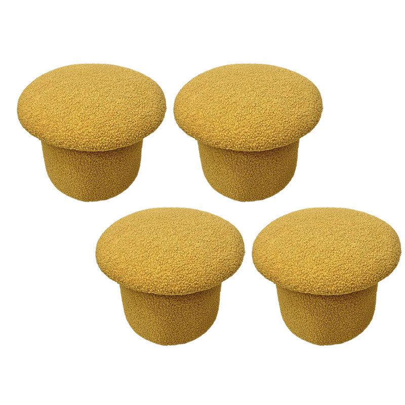 Modern Velvet Pouf Plain Specialty Water Resistant Chair Ottoman Yellow 4 Piece Set Clearhalo 'furn' 'furn_ottomans_poufs' 'Furniture' 'Living Room Furniture' 'Ottomans & Poufs' 'ottomans_poufs' 5956231