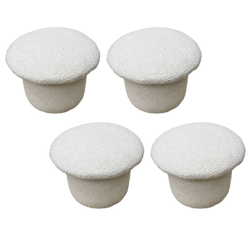Modern Velvet Pouf Plain Specialty Water Resistant Chair Ottoman White 4 Piece Set Clearhalo 'furn' 'furn_ottomans_poufs' 'Furniture' 'Living Room Furniture' 'Ottomans & Poufs' 'ottomans_poufs' 5956232