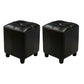 Modern Square Ottoman Plain Water Resistant Faux Leather Stain Resistant Tufted Ottoman Black 2 Piece Set Clearhalo 'furn' 'furn_ottomans_poufs' 'Furniture' 'Living Room Furniture' 'Ottomans & Poufs' 'ottomans_poufs' 5956266