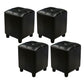 Modern Square Ottoman Plain Water Resistant Faux Leather Stain Resistant Tufted Ottoman Black 4 Piece Set Clearhalo 'furn' 'furn_ottomans_poufs' 'Furniture' 'Living Room Furniture' 'Ottomans & Poufs' 'ottomans_poufs' 5956282
