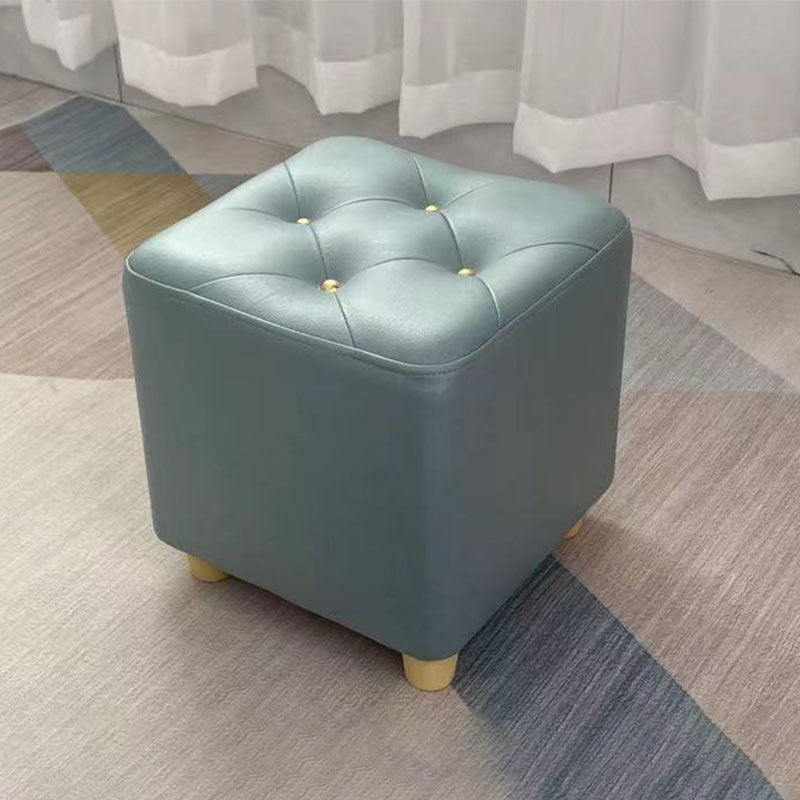 Modern Cotton Pouf Ottoman Plain Square Tufted Water Resistant Chair Pouf Clearhalo 'furn' 'furn_ottomans_poufs' 'Furniture' 'Living Room Furniture' 'Ottomans & Poufs' 'ottomans_poufs' 5956306