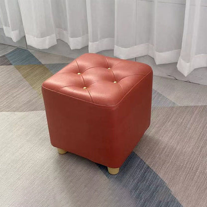 Modern Cotton Pouf Ottoman Plain Square Tufted Water Resistant Chair Pouf Red 1 Piece Clearhalo 'furn' 'furn_ottomans_poufs' 'Furniture' 'Living Room Furniture' 'Ottomans & Poufs' 'ottomans_poufs' 5956308