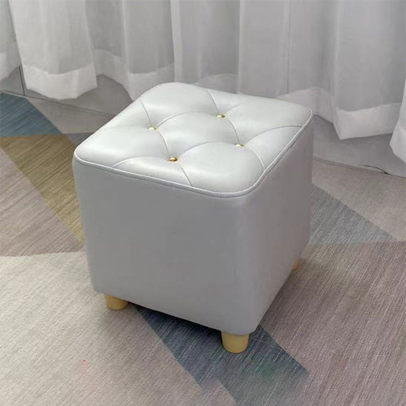 Modern Cotton Pouf Ottoman Plain Square Tufted Water Resistant Chair Pouf White 1 Piece Clearhalo 'furn' 'furn_ottomans_poufs' 'Furniture' 'Living Room Furniture' 'Ottomans & Poufs' 'ottomans_poufs' 5956310
