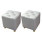 Modern Cotton Pouf Ottoman Plain Square Tufted Water Resistant Chair Pouf White 2 Piece Set Clearhalo 'furn' 'furn_ottomans_poufs' 'Furniture' 'Living Room Furniture' 'Ottomans & Poufs' 'ottomans_poufs' 5956325