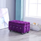 Glam Plain Storage Pouf Plain Velvet Tufted with Storage Rectangle Couch Ottoman Purple 1 Piece Clearhalo 'furn' 'furn_ottomans_poufs' 'Furniture' 'Living Room Furniture' 'Ottomans & Poufs' 'ottomans_poufs' 5956346