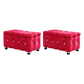 Glam Plain Storage Pouf Plain Velvet Tufted with Storage Rectangle Couch Ottoman Red 2 Piece Set Clearhalo 'furn' 'furn_ottomans_poufs' 'Furniture' 'Living Room Furniture' 'Ottomans & Poufs' 'ottomans_poufs' 5956361
