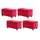 Glam Plain Storage Pouf Plain Velvet Tufted with Storage Rectangle Couch Ottoman Red 4 Piece Set Clearhalo 'furn' 'furn_ottomans_poufs' 'Furniture' 'Living Room Furniture' 'Ottomans & Poufs' 'ottomans_poufs' 5956364