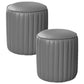 Orange Leather Solid Color Pouf Round Water Resistant Indoor Pouf Dark Gray 2 Piece Set Clearhalo 'furn' 'furn_ottomans_poufs' 'Furniture' 'Living Room Furniture' 'Ottomans & Poufs' 'ottomans_poufs' 5956439