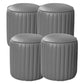 Orange Leather Solid Color Pouf Round Water Resistant Indoor Pouf Dark Gray 4 Piece Set Clearhalo 'furn' 'furn_ottomans_poufs' 'Furniture' 'Living Room Furniture' 'Ottomans & Poufs' 'ottomans_poufs' 5956440