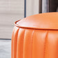 Orange Leather Solid Color Pouf Round Water Resistant Indoor Pouf Clearhalo 'furn' 'furn_ottomans_poufs' 'Furniture' 'Living Room Furniture' 'Ottomans & Poufs' 'ottomans_poufs' 5956448
