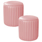 Orange Leather Solid Color Pouf Round Water Resistant Indoor Pouf Pink 2 Piece Set Clearhalo 'furn' 'furn_ottomans_poufs' 'Furniture' 'Living Room Furniture' 'Ottomans & Poufs' 'ottomans_poufs' 5956450