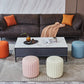 Orange Leather Solid Color Pouf Round Water Resistant Indoor Pouf Clearhalo 'furn' 'furn_ottomans_poufs' 'Furniture' 'Living Room Furniture' 'Ottomans & Poufs' 'ottomans_poufs' 5956453