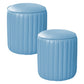 Orange Leather Solid Color Pouf Round Water Resistant Indoor Pouf Blue 2 Piece Set Clearhalo 'furn' 'furn_ottomans_poufs' 'Furniture' 'Living Room Furniture' 'Ottomans & Poufs' 'ottomans_poufs' 5956457