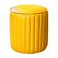 Orange Leather Solid Color Pouf Round Water Resistant Indoor Pouf Lemon Yellow 1 Piece Clearhalo 'furn' 'furn_ottomans_poufs' 'Furniture' 'Living Room Furniture' 'Ottomans & Poufs' 'ottomans_poufs' 5956459
