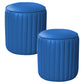 Orange Leather Solid Color Pouf Round Water Resistant Indoor Pouf Royal Blue 2 Piece Set Clearhalo 'furn' 'furn_ottomans_poufs' 'Furniture' 'Living Room Furniture' 'Ottomans & Poufs' 'ottomans_poufs' 5956463
