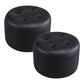 Modern Faux Leather Ottoman Plain Tufted Detail Round Footstool Ottoman Black 2 Piece Set Clearhalo 'furn' 'furn_ottomans_poufs' 'Furniture' 'Living Room Furniture' 'Ottomans & Poufs' 'ottomans_poufs' 5956475