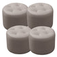 Modern Faux Leather Ottoman Plain Tufted Detail Round Footstool Ottoman Grey 4 Piece Set Clearhalo 'furn' 'furn_ottomans_poufs' 'Furniture' 'Living Room Furniture' 'Ottomans & Poufs' 'ottomans_poufs' 5956483