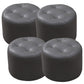 Modern Faux Leather Ottoman Plain Tufted Detail Round Footstool Ottoman Dark Gray 4 Piece Set Clearhalo 'furn' 'furn_ottomans_poufs' 'Furniture' 'Living Room Furniture' 'Ottomans & Poufs' 'ottomans_poufs' 5956489