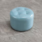 Modern Faux Leather Ottoman Plain Tufted Detail Round Footstool Ottoman Light Blue 1 Piece Clearhalo 'furn' 'furn_ottomans_poufs' 'Furniture' 'Living Room Furniture' 'Ottomans & Poufs' 'ottomans_poufs' 5956501