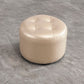 Modern Faux Leather Ottoman Plain Tufted Detail Round Footstool Ottoman Champagne 1 Piece Clearhalo 'furn' 'furn_ottomans_poufs' 'Furniture' 'Living Room Furniture' 'Ottomans & Poufs' 'ottomans_poufs' 5956504