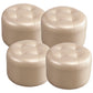 Modern Faux Leather Ottoman Plain Tufted Detail Round Footstool Ottoman Champagne 4 Piece Set Clearhalo 'furn' 'furn_ottomans_poufs' 'Furniture' 'Living Room Furniture' 'Ottomans & Poufs' 'ottomans_poufs' 5956506