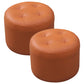 Modern Faux Leather Ottoman Plain Tufted Detail Round Footstool Ottoman Orange 2 Piece Set Clearhalo 'furn' 'furn_ottomans_poufs' 'Furniture' 'Living Room Furniture' 'Ottomans & Poufs' 'ottomans_poufs' 5956511