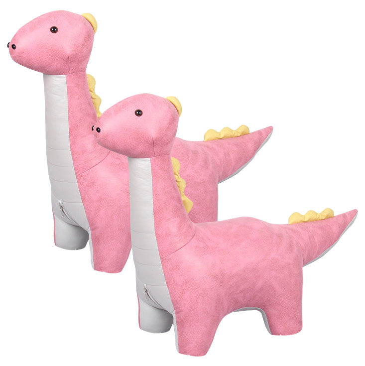 Modern Velvet Pouf Chair Contrast Color Dinosaurs Shape Water Resistant Chair Ottoman Pink 2 Piece Set Clearhalo 'furn' 'furn_ottomans_poufs' 'Furniture' 'Living Room Furniture' 'Ottomans & Poufs' 'ottomans_poufs' 5956516