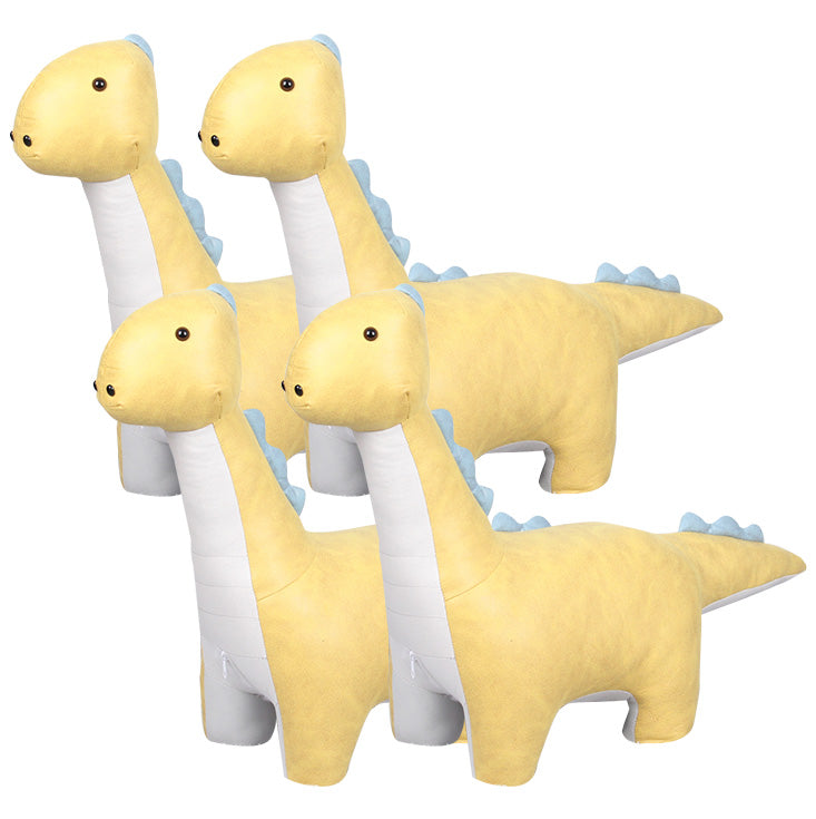 Modern Velvet Pouf Chair Contrast Color Dinosaurs Shape Water Resistant Chair Ottoman Yellow 4 Piece Set Clearhalo 'furn' 'furn_ottomans_poufs' 'Furniture' 'Living Room Furniture' 'Ottomans & Poufs' 'ottomans_poufs' 5956525